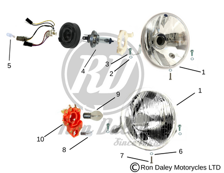 Vespa PX/T5 Headlight Assembly