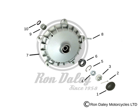 Vespa Front Drum Assembly for the Vespa PX and Vespa T5 Models