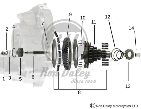 Vespa PX/T5 Clustershaft Assembly