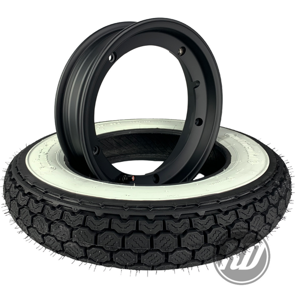 SIP Performance Matt Black & Continental Whitewall Wheel Assembly