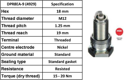 NGK Spark Plug DPR8EA-9