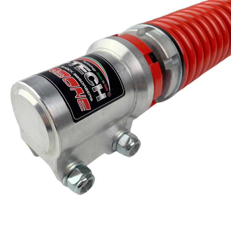 Carbone HI-TECH Vespa Front Shock Absorber Silver & Red GTS, GTV, GT